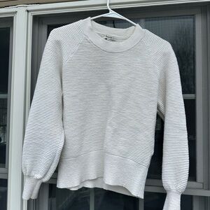 Madewell Cream Ribbed Crewneck Sweater
